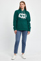 Women's Hooded Comfortable In-mold Fleece 3 thread NYC Printed SweatShirt spr24swK09