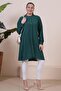 Women's Mother Large Size Hijab Tunic Buttoned Ayrobin Fabric - 5