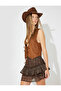 Gimped Lined Plaid Ruffled Layered Mini Skirt