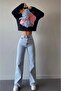 Summer Silver Ikon 90's Snow Blue Super Extra High Waist Palazzo Loose Jean Pants - 2