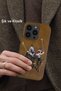 Sbprc Iphone 13 Pro Max Compatible Case 3D Pu Leather Inside Suede Jockey Cover - 5