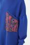 Women's Patterned Single Pocket Detailed Tunic - 10574Tun - Sax Blue - 6