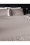 Laila Double 100% Cotton Embroidered Satin Bed Sheet Duvet Cover Set - Mink - 3