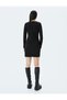 Asymmetrical Neckline Draped Slim Fit Mini Glitter Evening Dress - 4