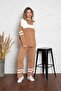 Women's Light Brown Oversize Knitwear Bottom Top Tracksuit Set 1230 - 4