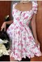 Rochie mini florală roz - 3