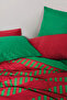 Festive Double Elastic Sheet Duvet Cover Set Holly Green - 6