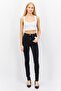 Women Skinny Fit Washed Denim Jeans, Black - 4