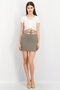Women Checkered Mini Skirt, Multicolor - 3