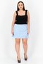 Women Curve Floral Printed Mini Skirt, Light Blue - 4