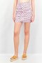 Women Heart Print Mini Skirt, Lilac