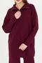 Oversize Zippered Knitwear Top and Bottom Set 1805 Claret Red - 5