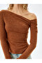Off-The-Shoulder Long Sleeve Asymmetrical Neckline Blouse - 5