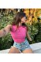 PERLY PEMBE SIFIR KOL CROP - 2