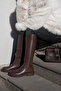 Women's Side Zipper Casual Boots Sirante Brown - 4