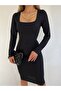 Square Collar Necklace Midi Dress