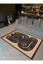 Efe Collection Beige Theme Floral Detailed Snake Patterned Woven Base Modern Decorative Carpet 23 - 2