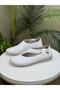Diva White Leather Elastic Women's Casual Shoes - 6