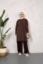 2-Piece Bottom-Up Suit Women's Modest Side Line Patterned Silvery Knitting Tunic Pants - 6