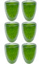 Double Walled Iced Coffee, Latte, Tea Cup Set -300 ml Glass Mug Set 6 Pieces 2221 - 2