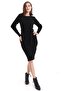 Crew Neck Ribbed Knit Dress 4080 Black - 5