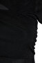 Black Cut Out/Window Detail Draped Glittery Knitted Blouse TPRSS25BZ00012 - 7
