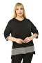 Women's Black Houndstooth Striped Plus Size Capri Set - 5
