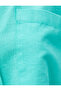Crop Oversize Shirt Linen Blend with Pockets - 6