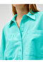 Crop Oversize Shirt Linen Blend with Pockets - 5