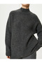 Oversize Knitwear Sweater Turtleneck Low Shoulder - 5
