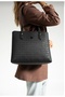 Women's Black Large Size Hand and Shoulder Bag-2205Bd