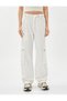 Cargo Pants with Lace Waist, Big Pocket, Buttoned Cotton - 3