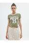 Cotton Short Sleeve College T-Shirt - Crew Neck Printed - 3