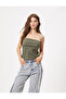 Strapless Top, Slim Fit with Fold Detail