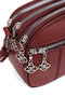 Women's Daily Cross Strap Four Compartment Burgundy Shoulder Bag - 6