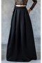 Women's High Waist A Pleat Pocket Satin Skirt