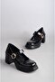 Seç 590 Platform Heel Women's Shoes (Heel: 7.5 Cm, Platform: 2 cm) Black - 6