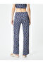 Ethnic Patterned Wide Leg Trousers Comfortable Fit - 4