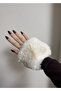 Ecru Soft Textured Winter Cuff Bracelet - 2