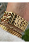 Rectangular Rhinestone Case, Gold Yellow Steel Chain Cord Bridal Engagement Wedding Bridal Wristwatch Bracelet - 8
