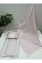 Poplin Fabric and Pompom Bottom Cover, Pillow and Blanket Set of 3