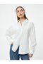 Oversize Shirt with Back Window Detail and Lace-up Long Sleeve Cotton - 2