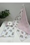 Poplin Fabric and Pompom Bottom Cover, Pillow and Blanket Set of 3