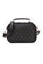Women's Patterned Crisscross Straps Black Hand and Shoulder Bag - 8