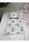 Poplin Fabric and Pompom Bottom Cover, Pillow and Blanket Set of 3 - 6