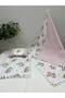Poplin Fabric and Pompom Bottom Cover, Pillow and Blanket Set of 3 - 3