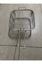 Esterhomedecor Steel Frying Strainer with Handle, Square Foldable Strainer with Handle, 24cm