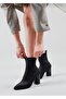 Women's Flexible Diver Fabric Thick Heel Pointed Toe Stretch Boots