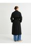 Long Trench Coat Double Breasted Buttoned Belt Pocket Detail - 6