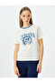 College Printed Bias Short Sleeve Crew Neck T-Shirt - 3